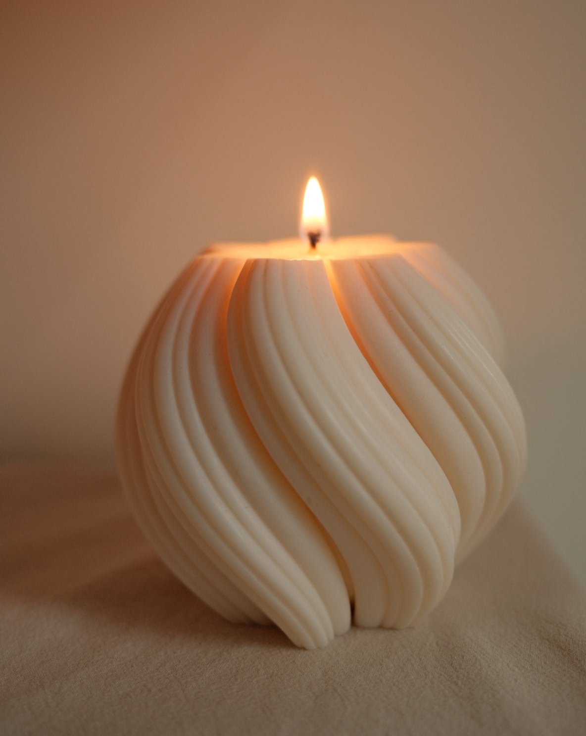 Swirl Pillar Candle Natural Coconut Wax