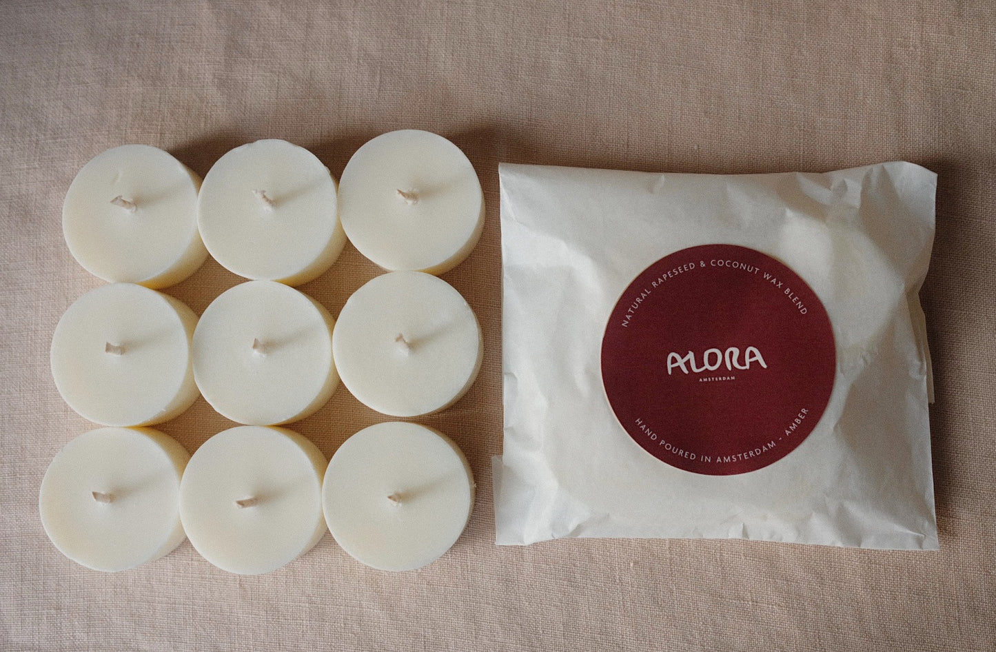 Alora Amsteram Amber Scented Tealight Candles