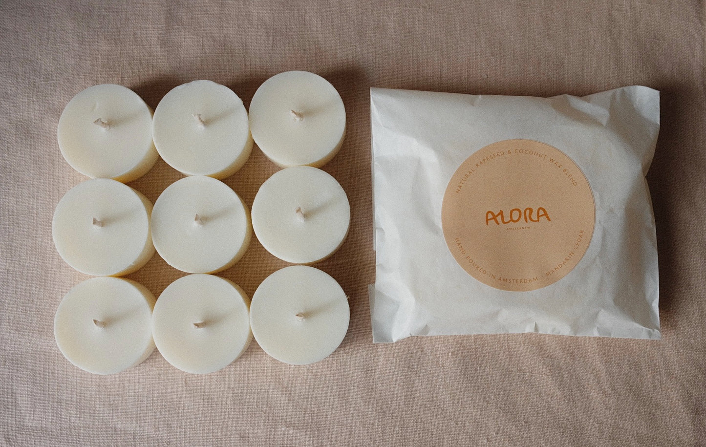 Alora Amsteram Mandarin Cedar Scented Tealight Candles