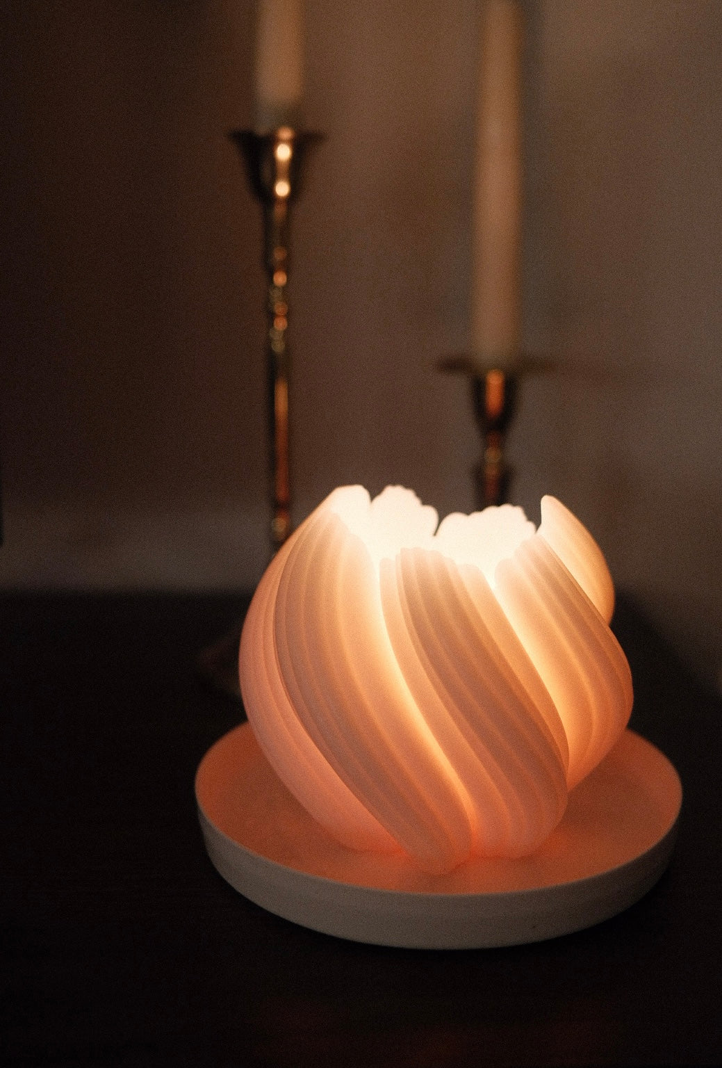 Swirl Pillar Candle Natural Coconut Wax