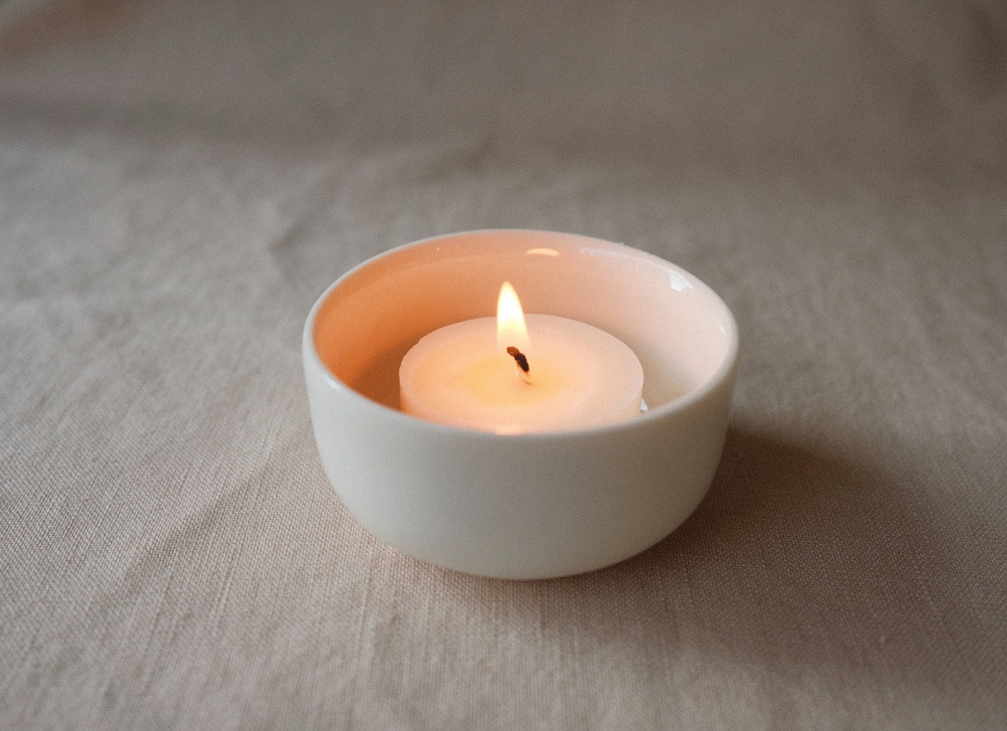 Ceramic Tealight Holder - Ivory